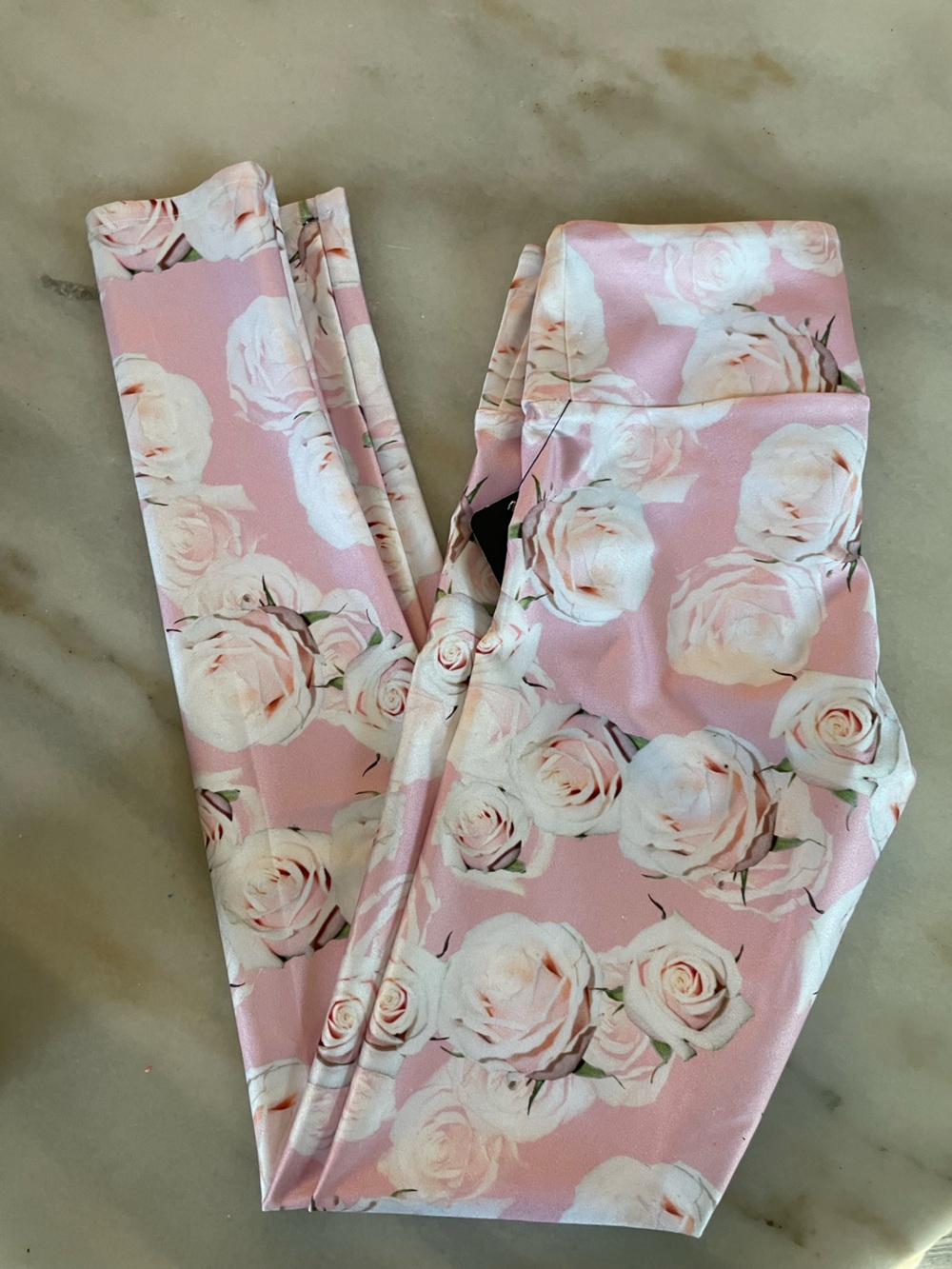 NWT Goldsheep Pink Floral Rose Print Leggings size M